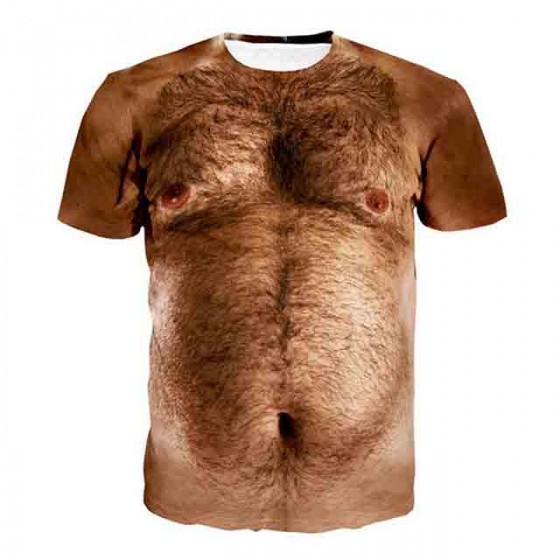hairy belly shirt 3D.