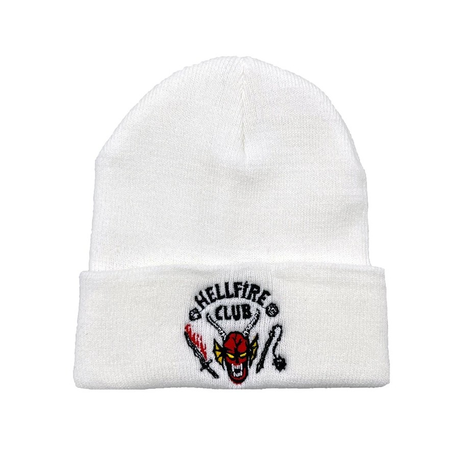 Bonnet Stranger Things Logo Brodé - Acrylique Noir, Taille Unique, Neuf Sans étiquette
